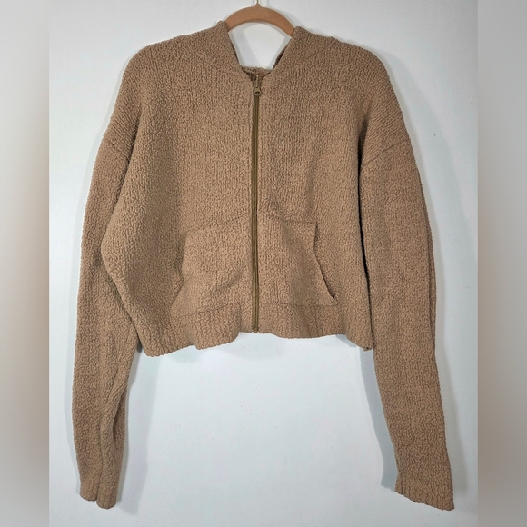 SKIMS COZY KNIT ZIP UP HOODIE. - Picture 1 of 5